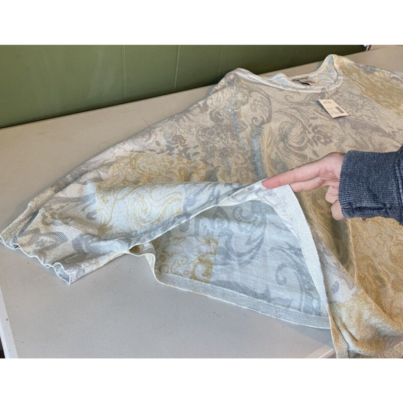 Catherines Poncho Sweater Women Size 4x/5x Gray Silver Gold Knit Pullover Casual - Picture 10 of 12